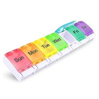 Weekly Pill Organizer Arthritis Friendly,Hzrfun Daily Medicine Organizer Pill Box Case with Spring Open Design and Large Compartment to Hold Vitamins, Cod Liver Oil, Supplements and Medication