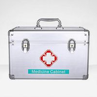 SJJSP First-aid kit Full Set of Medicine Storage Box Aluminum Alloy Portable Medical Case Multi-Layer First Aid Kit for Household Use/M,L,XL,XXL (Size : L)