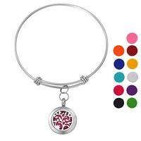 VALYRIA Stainless Steel Tree of Life Aromatherapy Essential Oil Diffuser Bracelet 20cm/7.87Inch