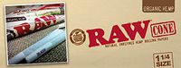 RAW Organic Unrefined Pre-Rolled Cone 36 Pack (1 1/4 Size)