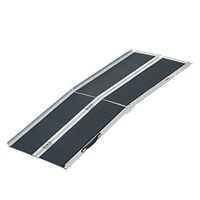 HOMCOM Lightweight Aluminum Portable Skidproof PVC Carpeted Folding Wheelchair Ramp, 6'