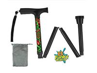 Foldable Walking Cane Collapsible Lightweight Soft Grip with Ladybug Design Travel BFunkyMoblity
