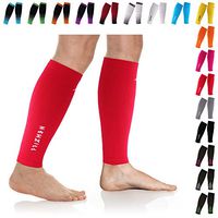 NEWZILL Compression Calf Sleeves (20-30mmHg) for Men & Women - Perfect Option to Our Compression Socks - for Running, Shin Splint, Medical, Travel, Nursing, Cycling (L/XL, Solid Red)