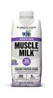 Muscle Milk Smoothie Protein Yogurt Shake, Blueberry, 20g Protein, 11 fl FL OZ, 12 Count