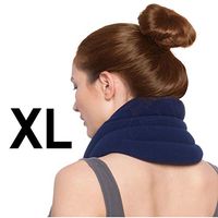 Sunny Bay Hands-Free Neck Heating Wrap: Microwavable Thermal Hot Pack, Heat Therapy Neck Brace for Sore Neck & Shoulder Muscle Pain Relief - Personal, Reusable, Blue (XL Navy)