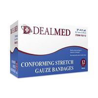 Dealmed 2" Sterile Conforming Stretch Gauze Bandages, 4.1 Yards Stretched, 12 Rolls
