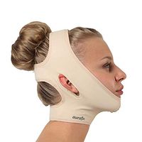 Post Surgical Chin Strap Bandage for Women - Neck and Chin Compression Garment Wrap - Face Slimmer, Jowl Tightening, Chin Lifting Medical Anti Aging Mask (Beige, M)