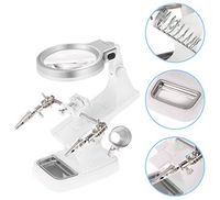 MUYU Desktop Magnifier with LED Light 3X 4.5X Magnification Auxiliary Clip Third Hand Solder Tool Magnifying Glass Dual Power Mode Loupe Suitable for Welding Repair Model Work Hobbies