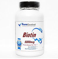 Biotin 5000mcg // 200 Capsules // Pure // by PureControl Supplements