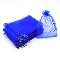 Dealglad 50pcs Drawstring Organza Jewelry Candy Pouch Christmas Wedding Party Favor Gift Bags (7x9", Royal Blue)
