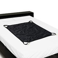Multipurpose 39” x 36” Positioning Bed Pad with Reinforced Handles by ZHEEYI - Reusable & Washable Patient Sheet for Turning, Lifting & Repositioning - Double-Sided Nylon Fabric, Black