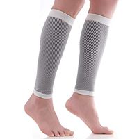 COALZS Calf Compression Sleeve Socks (20-30mmhg) Performance Support for Shin Splint, Running, Calf Pain Relief, Leg Support for Men Women Improves Circulation and Recovery (White, X-Large)