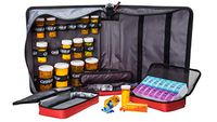 Med Manager by Case-It, Portable Pill Organizer Case, Travel Medication Bag, Holds Various Sized Pill Bottles, Great for Home Or Travel (for Diabetics, Purple)