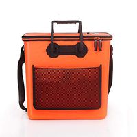 Fishing Bucket Multifunctional One-piece Eva Thickened Live Fish Box Bucket Bucket Fish Guard Bucket Portable Collapsible Water Bucket (Color : Orange, Size : 45x23x48cm)
