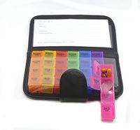 Pill Organizer Box with Snap Lids| 7-day AM/PM | Larger Compartments for Bigger Pills (Black leather) by Inspirations