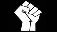 Chase Grace Studio Raised Fist Vinyl Decal Sticker|White|Cars Trucks SUV Laptops Wall Art|5" X 3.5"|CGS213