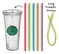 Long Silicone Straws for Tumbler - Slender Silicon Rubber Reusable Drinking Straws for Simple Modern, Starbucks, Yeti, rTic, Acrylic 24 30 40 oz Tumbler Cups - Flexible BPA Free.