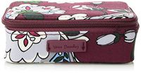Vera Bradley Womens Iconic Travel Pill Case,  Signature Cotton, bordeaux blooms,One Size