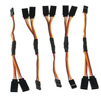 SD Racing Parts 15cm Servo RC 1 to 2 Y Cables Male to Female Extension Lead Wire Cable for KK MWC Eagle Control Board Pack of 5 Set