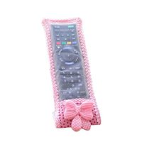 Bowknot Lace Remote Control Dust Proof organizer storage candy color bag TV Air Condition Protector