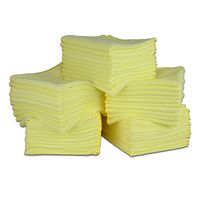 12” X 12” All Purpose Microfiber Towels - 50 Pack| No Fraying | High Density Microfiber | Chemical Free Cleaner | Long-Lasting (Yellow)