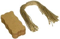 Wrapables 50 Gift Tags/Kraft Hang Tags with Free Cut Strings for Gifts Crafts and Price Tags, Wavy Tag