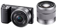 Sony Digital SLR Camera NEX 5N Double Lens Kit Black NEX-5ND/B - International Version (No Warranty)