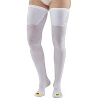 Ames Walker AW Style 401 Anti Em Inspection Toe 18mmHg Thigh Highs WhiteSM Short