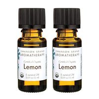 Swanson Certified Organic Lemon Essential Oil 0.5 fl Ounce (15 ml) Liquid (2 Pack)