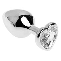 WENWING Stainless Steel Jewel Heart Shaped Rhinestone Amal Plug for Couples Shower Enema Six Toys
