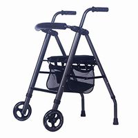 Standard Walkers Walker Old Man Folding Shopping Cart Elderly Travel Special Trolley Four-Legged Walking Stick Lightweight Scooter Wheelchair Standing Walker (Color : Black, Size : 7858cm)