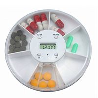 Tinksky Portable 7-Compartment Pill Dispenser Pill Box Electronic Alarm Clock Medication Reminder