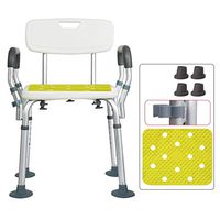ZHAO XIN Shower Chair,Adjustable Bath Stool with Free Assist Grab Bar,Medical Tool Free Anti-Slip Bench Bathtub Stool Seat with Durable Aluminum Legs