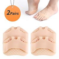 Silicone Metatarsal Pads - Mortons Neuroma Pads - Soft Honeycomb Forefoot Pad for Foot Pain Relief - Gel Forefoot Cushion for Women and Men 2 Pairs Nude Color