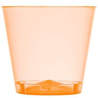 Fineline Quenchers 401-ORG 1 oz. Neon Orange Hard Plastic Shot Cup - 2500/Case