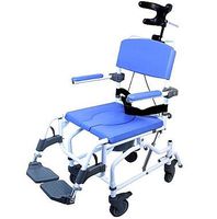 Tilt Shower Commode Bath Toilet Transport Chair with 5" casters Aluminum