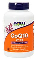 NOW Supplements, CoQ10 60 mg, Pharmaceutical Grade, All-Trans Form of CoQ10 Produced by Fermentation, 180 Veg Capsules