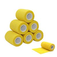 Estong 3"x5 Yards Vet Tape Wrap Wrist Ankle Bandage Stretch Self-Adherent Tape for Sports Yellow 6 Rolls
