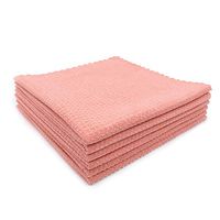 SHSCLY Waffle Weave Microfiber Drying Towel Cleaning Cloth Water Absorption Decontamination Lint-Free Streak-Free Soft for Kitchen Household Car (Pink, 6 Pack 16" x 16")