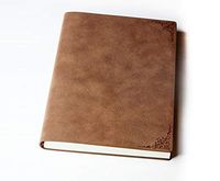 ExquisiteGuide A5 Leather Journal Notebook Hardbound Insert Bullet Journaling (Brown)