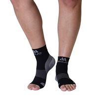 Plantar Fasciitis Sock - Support Ankle Compression Sleeve Socks - Reading Socks - Open-Toe Planter Sleeve Socks - 1 Pair Unisex Heel Pain Arch Support/Ankle Sock (XX-Large, Black)