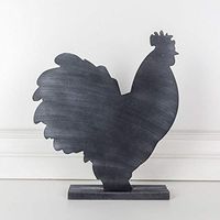 12" X 13.5" X 1.5" Wood Cutout (Rooster), Black – 15336