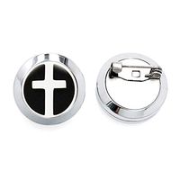 Aromabug Aromapin (Cross) 22mm Personal Aromatherapy Essential Oil Diffuser Stainless Steel Locket Brooch. 7 High Fiber Pads and 3 Essential Oils Included.