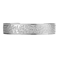 Divoti Custom Engraved Medical Alert Bracelets for Women, Stainless Steel Medical Bracelet, Medical ID Bracelet w/Free Engraving - Lovely Filigree Olive w/ 6" Cuff (fits 6.5-8.0")-Stainless/Pink