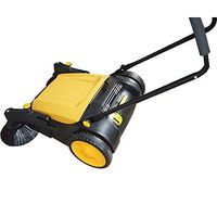 INTBUYING 39.5" Hard Rubber Triple Brush Push Power Pavement Sweeper Walk-behind