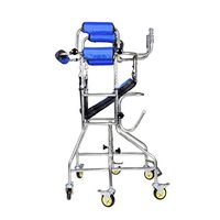 Transportation Manual Folding with Pedal Handbrake Adjustable Stroke Hemiplegia Rehabilitation Equipment Elderly Walker Adult Walker Cerebral Infarction Six-Wheel Adult Walker