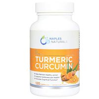 Naples Naturals Turmeric Curcumin with Black Pepper (Piper Nigra), Temporary Relief for Joint Pains and Aches (120 Capsules)