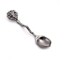UNAKIM--Furits Shape Handle Spoon Retro Coffee Tea Spoon Vertical Alloy Ice Cream Spoon