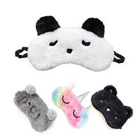 Cute Sleep Mask - Soft and Comfortable Animal Plush Blindfold Eye Cover for Kids Girls Women, Great Eyeshade for Travel, Shift Work, Meditation, Washable(Sleeping Panda)
