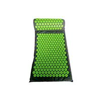 Massage mat Cushion Mat Acupressure Relieve Back Body Pain Spike Mat Acupuncture Massage Mat with Pillow 68 * 42cm,Green